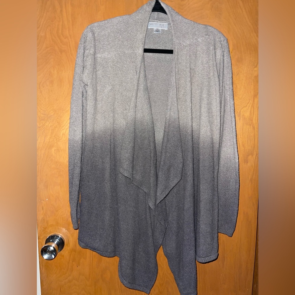 Barefoot Dreams Calypso cozychic lite loden carbon ombré wrap sweater S/M EUC